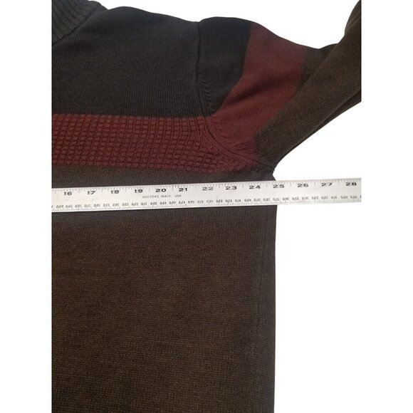Tricots St Raphael Mens 1/4 Zip Sweater‎ XXL Brown Red Striped Pullover - Picture 8 of 10